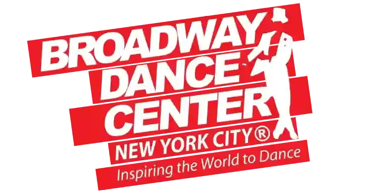 Logo of Broadway Dance Center in New York City with a dancer silhouette.